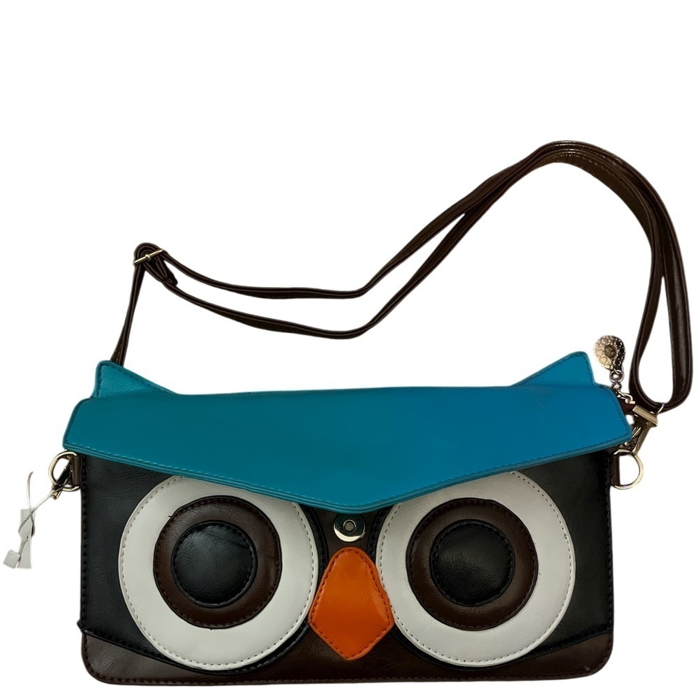 NEW BMC Colorful Faux Leather Animal Face Thin Envelope Style Clutch Handbag